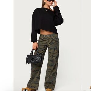Edikted Camo Studded Pants